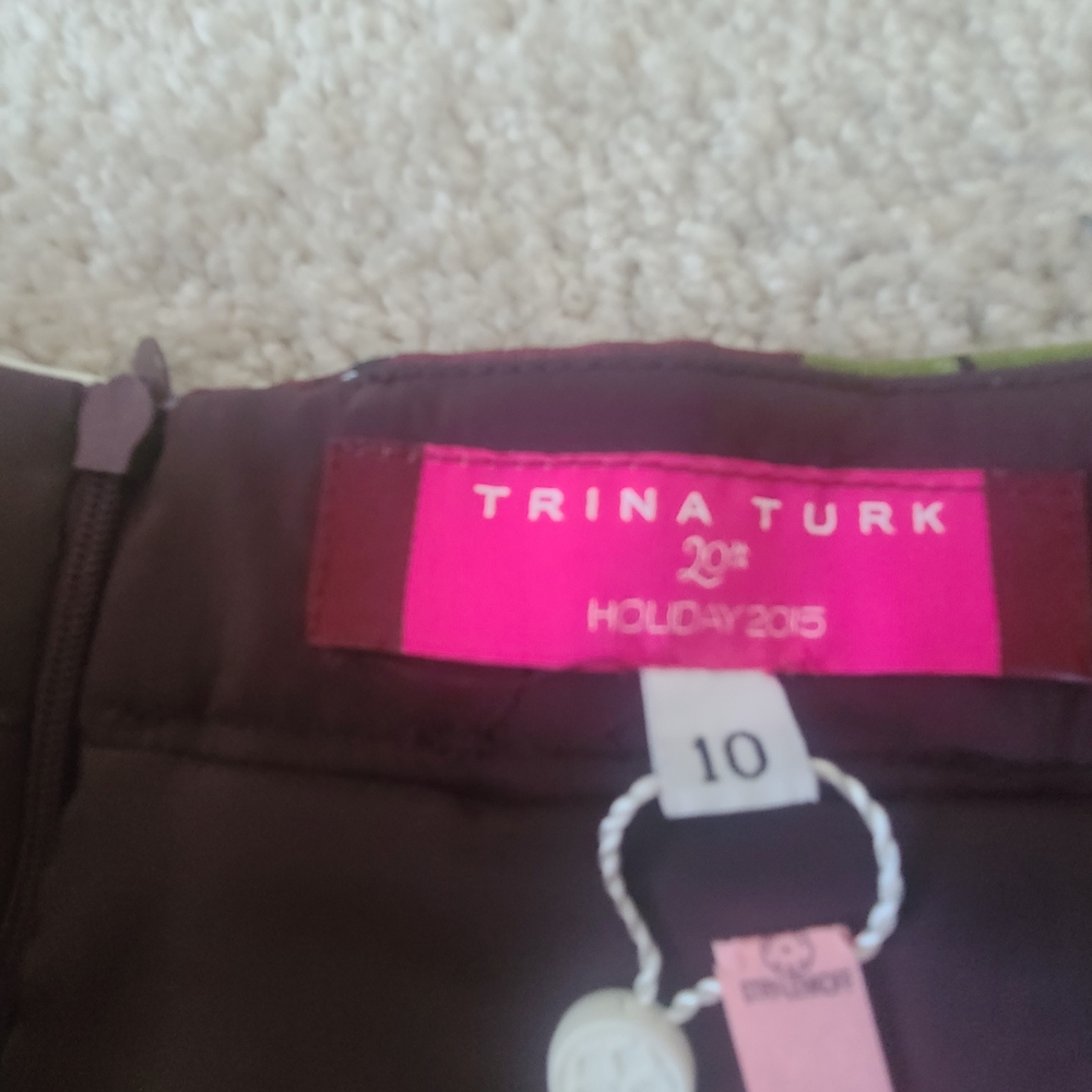 Trina Turk Multicolor Floral Circle Skirt with Pink & Aqua Accents - Picture 3 of 6